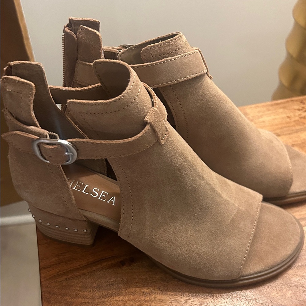 Chelsea & Violet Brown Suede Ankle Booties